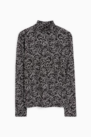 Dona - Samarreta de coll alt - estampat - negre