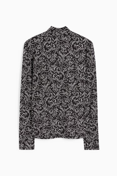 Dona - Samarreta de coll alt - estampat - negre