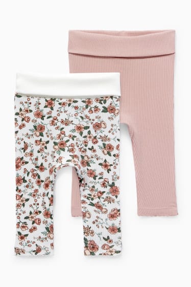 Bébés - Lot de 2 - leggings pour bébé - blanc crème