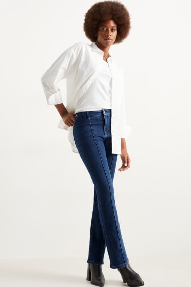 Femmes - Jean bootcut - high waist - jean bleu