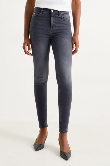 Kobiety - Skinny jeans - średni stan - dżinsy modelujące - LYCRA® - dżins-ciemnoszary
