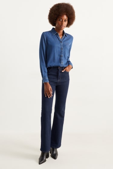 Femmes - Flared jean - high waist - jean bleu foncé