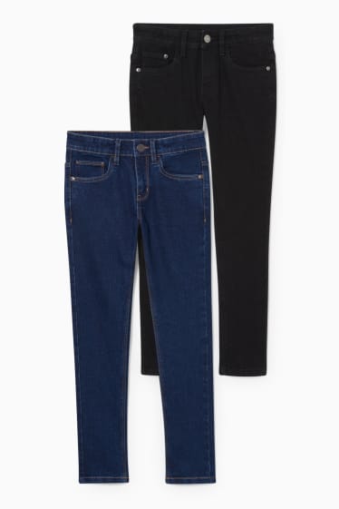 Kinderen: jongens - Set van 2 - skinny jeans - zwart