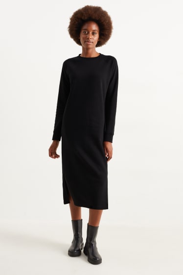 Femei - Rochie din molton basic - negru