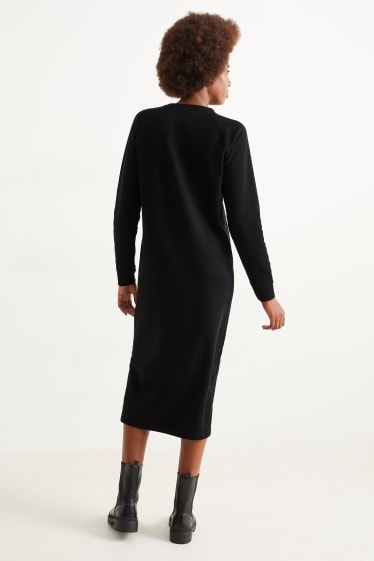 Femmes - Robe basique en molleton - noir