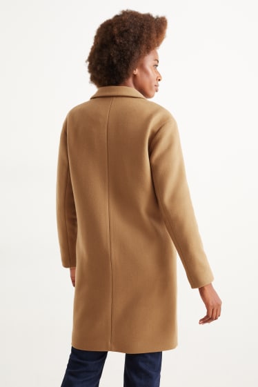 Femmes - Manteau - laine mélangée - marron clair