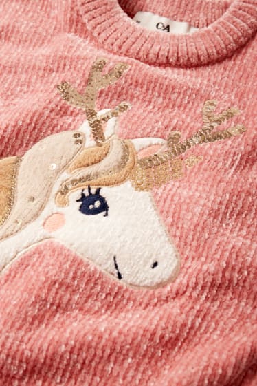 Kinder Mädchen - Chenille-Pullover - rosa