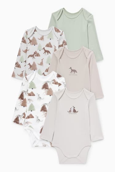 Unisex - Confezione da 5 - body per neonati - grigio chiaro