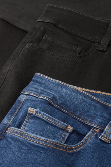 Donna - Confezione da 2 - jeggings - vita alta - jeans blu
