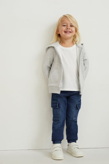 Kinderen - Set van 2 - straight jeans en skinny jeans - thermojeans - jeansblauw
