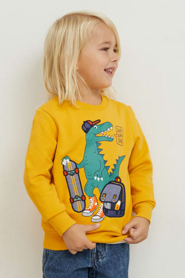 Kinder - Dino - Sweatshirt - gelb