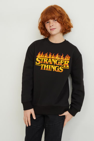 Copii - Stranger Things - bluză de molton - negru