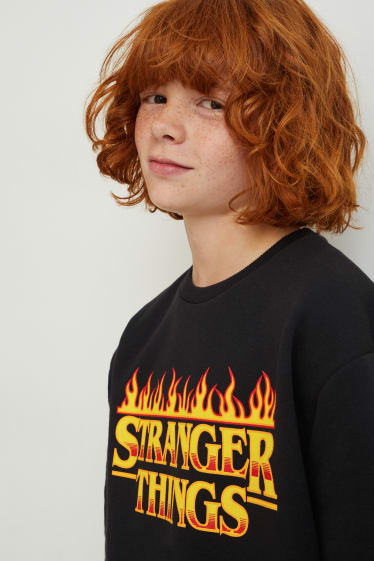 Copii - Stranger Things - bluză de molton - negru