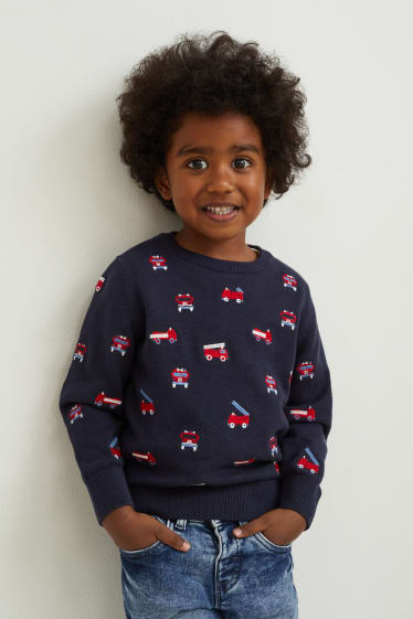 Kinderen: jongens - Trui - met patroon - donkerblauw