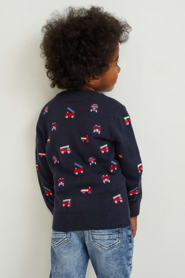 Kinderen: jongens - Trui - met patroon - donkerblauw