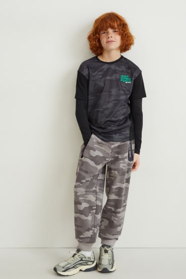 Enfants garçons - Lot de 2 - pantalons de jogging - gris chiné