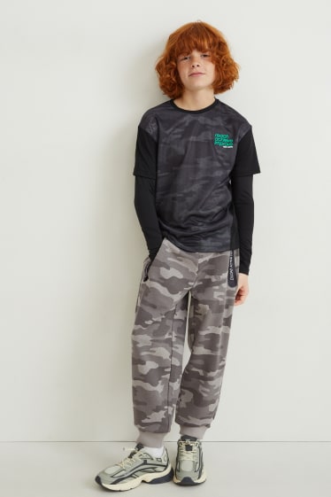 Enfants - Lot de 2 - pantalons de jogging - gris chiné