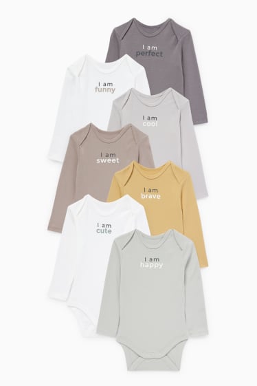 Unisex - Confezione da 7 - body per neonati - grigio