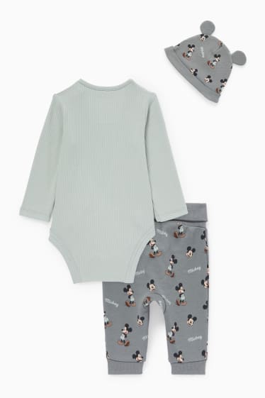 Baby: jongens - Mickey Mouse - baby-outfit - 3-delig - mintgroen