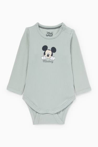 Baby: jongens - Mickey Mouse - baby-outfit - 3-delig - mintgroen