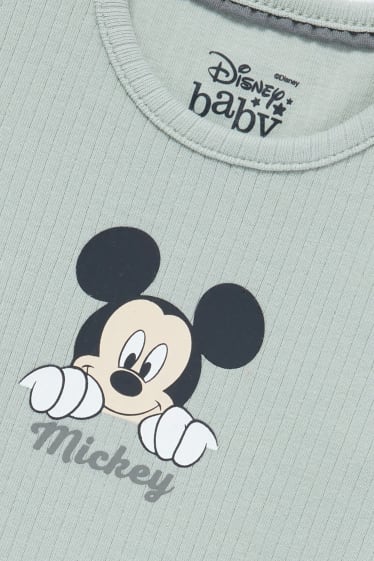 Baby: jongens - Mickey Mouse - baby-outfit - 3-delig - mintgroen