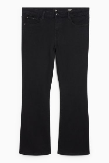 Damen - Bootcut Jeans - Mid Waist - schwarz