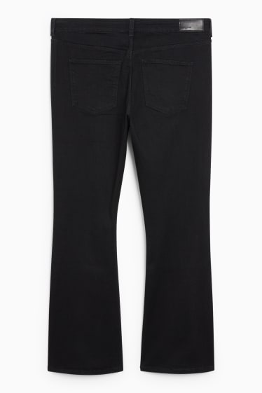 Dames - Bootcut jeans - mid waist - zwart