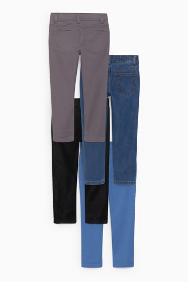 Enfants - Lot de 4 - slim jean - jeans doublés - bleu