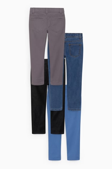 Dětské - Multipack 4 ks - slim jeans - termo džíny - modrá