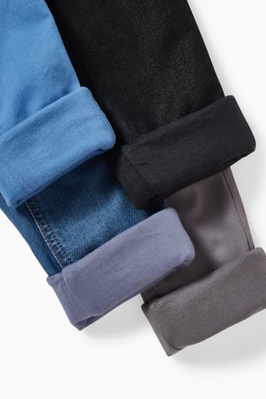 Niños - Pack de 4 - slim jeans - vaqueros térmicos - azul