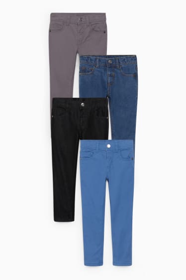 Dětské - Multipack 4 ks - slim jeans - termo džíny - modrá
