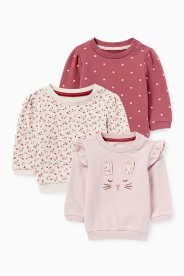 Bebés niñas - Pack de 3 - sudaderas para bebé - fucsia
