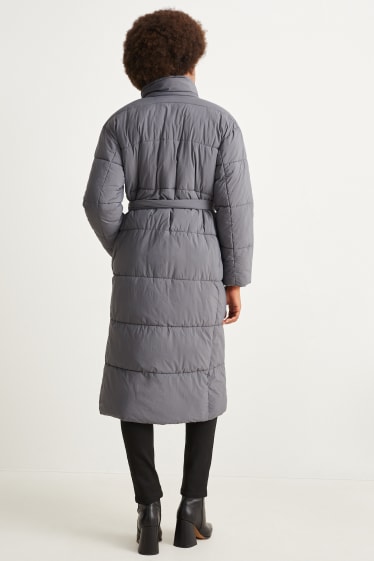 Women - Quilted coat - dark gray