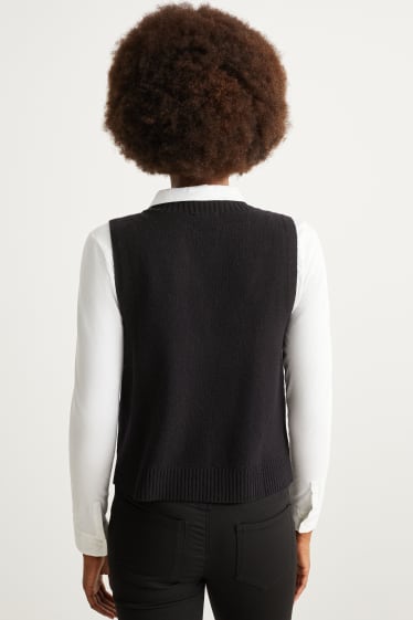 Dona - Armilla de punt - mescla de llana - negre