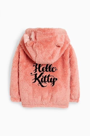 Kinder - Hello-Kitty - Fleece-Jacke mit Kapuze - rosa