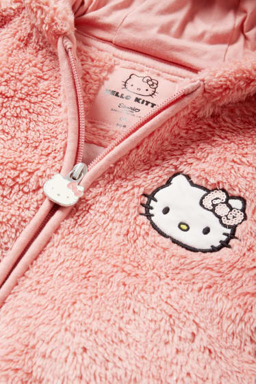 Kinder - Hello-Kitty - Fleece-Jacke mit Kapuze - rosa