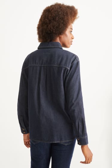 Dames - Spijkerblouse - jeansdonkerblauw