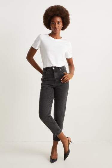 Damen - Mom Jeans - High Waist - LYCRA® - jeansgrau