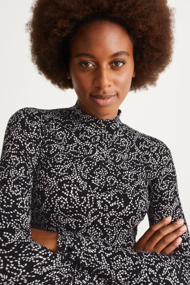 Dona - Samarreta de coll alt - estampat - negre