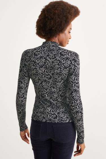 Dona - Samarreta de coll alt - estampat - negre
