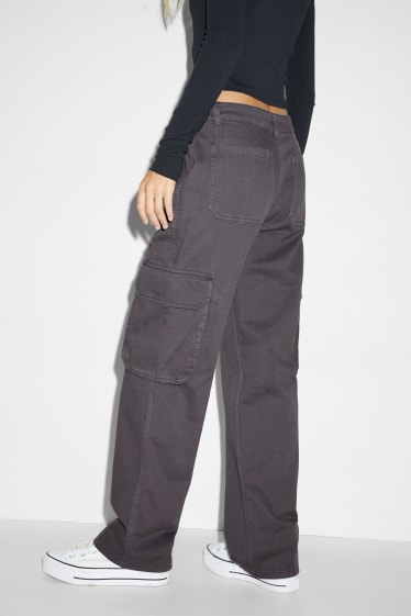 Femmes - Pantalon cargo - gris foncé