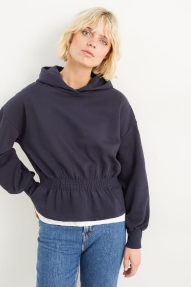 Dames - Hoodie - donkerblauw