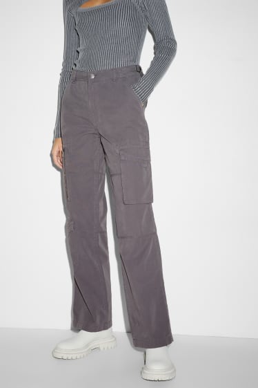 Ragazzi e giovani - CLOCKHOUSE - pantaloni di stoffa - vita media - straight fit - grigio
