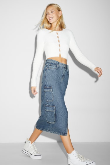 Teens & young adults - CLOCKHOUSE - denim skirt - denim-light blue