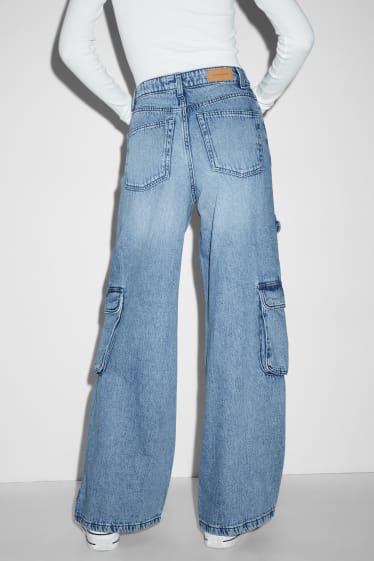 Dona - CLOCKHOUSE - wide leg jeans - high waist - texà blau