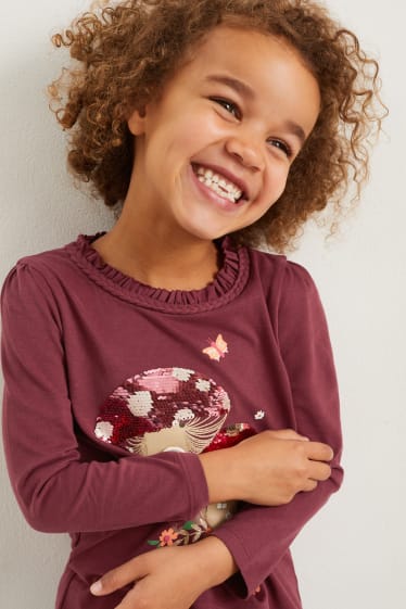 Kinder Mädchen - Langarmshirt - dunkelrot