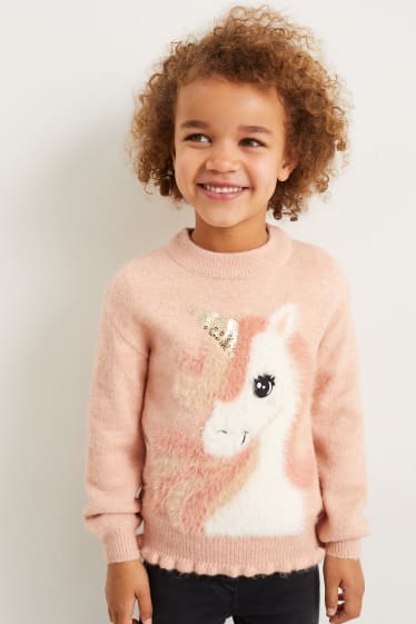 Kinder - Einhorn - Pullover - rosa