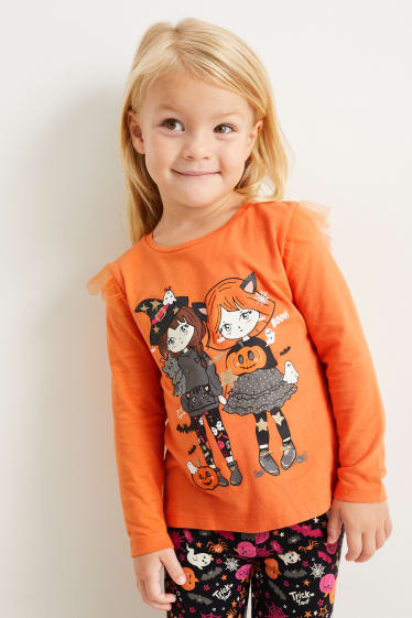 Kinder Mädchen - Halloween-Langarmshirt - orange