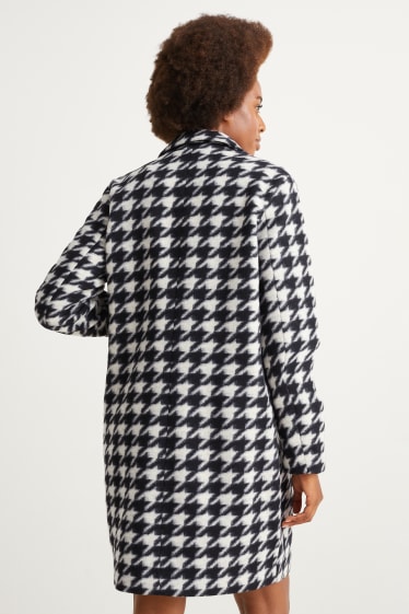 Women - Coat - patterned - black / white