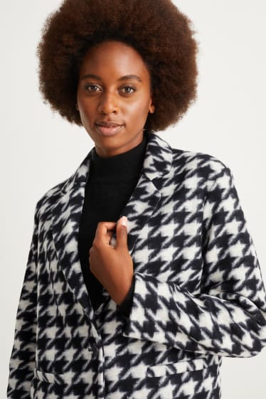 Women - Coat - patterned - black / white